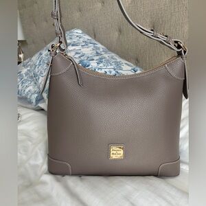 NWT Dooney & Bourke Luca Leather Hobo Bag in elephant color